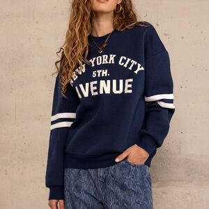 NWT My Jewellery Dark Blue Sweatshirt "5th Avenue”